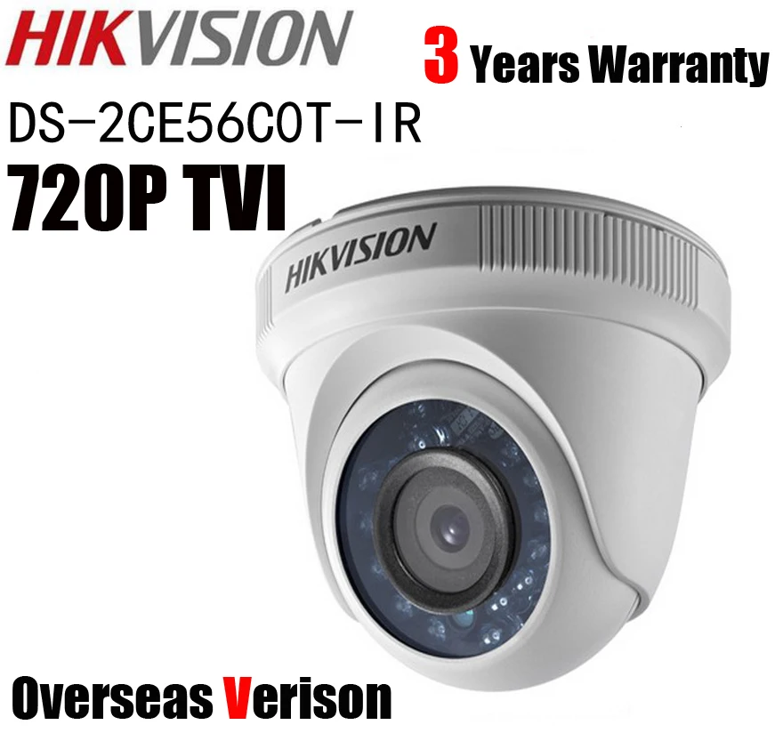 

Hikvision DS-2CE56C0T-IR HD 720P Indoor IR Turret TVI Camera IP66 Weatherproof IR 20m CCTV TVI Camera