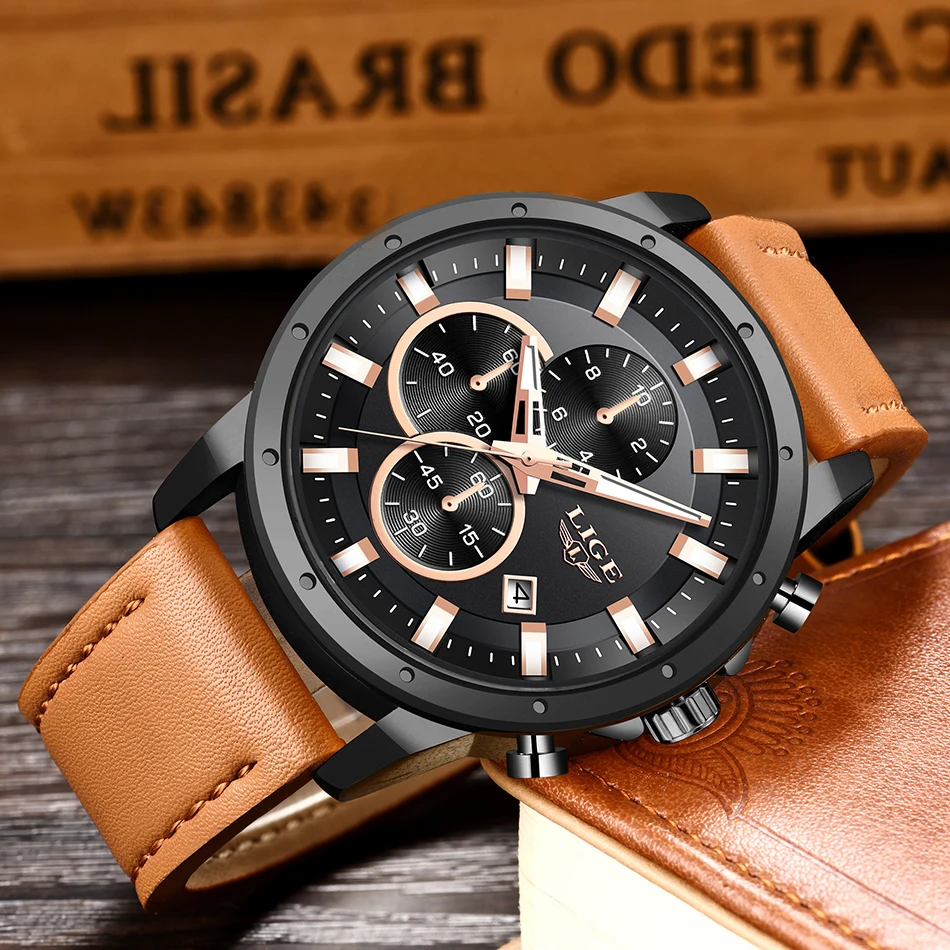 Relojes Hombre LIGE New Mens Watches Waterproof Man Clock Top Brand Luxury Army Military Retro Spor