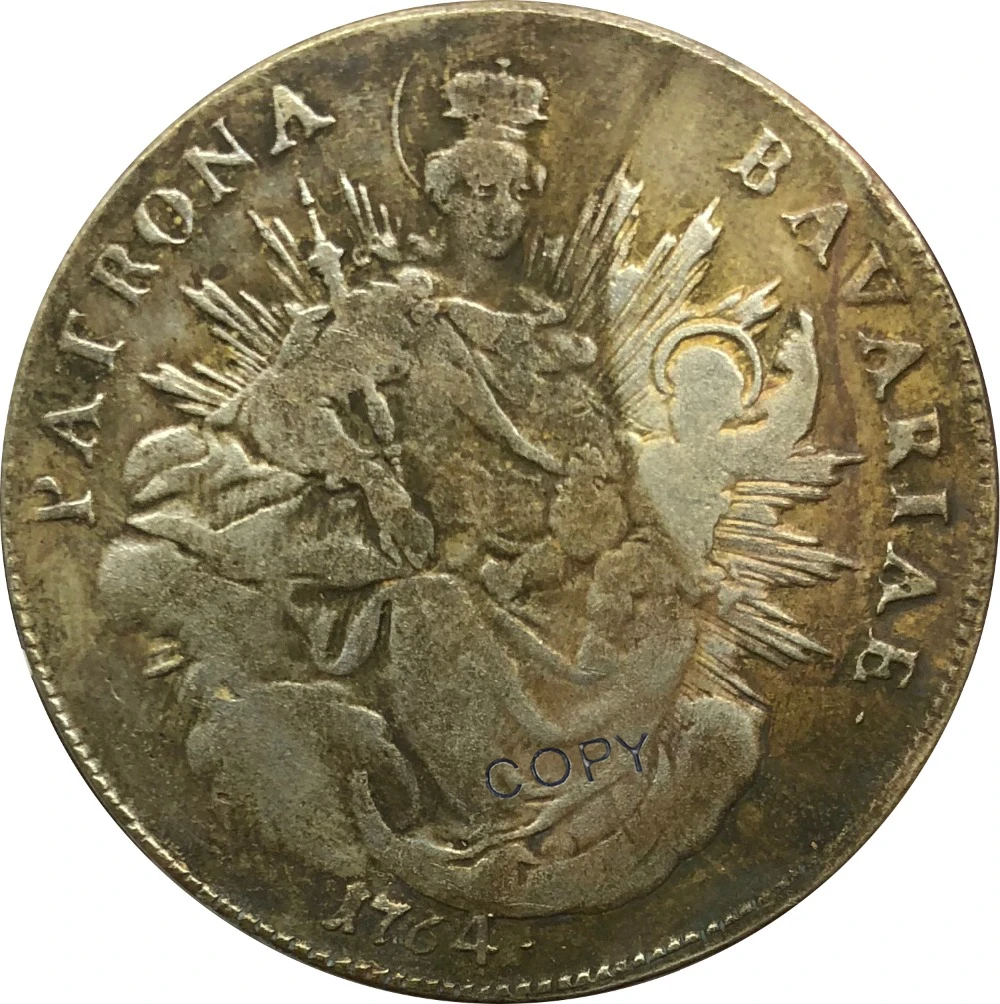 1764 Немецкий 1 Thaler cupronicel покрытый серебром имитация монеты