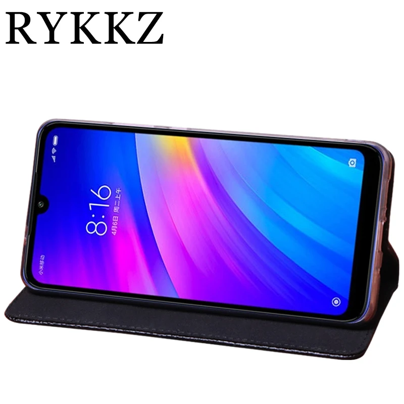 Роскошный кожаный флип чехол RYKKZ для Xiaomi Redmi 7 6 26 '' защитный мобильного