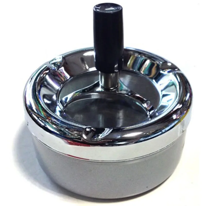 Classic Push Down Lid Ashtray Smokeless, High Quality Metal Body in