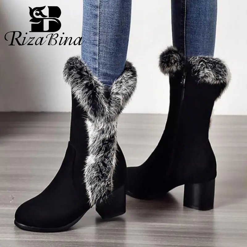 RizaBina/Большие размеры 32-45 пикантная Офисная женская зимняя обувь женские сапоги