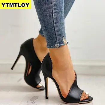 

Hot Ladies Summer Sandals Fashion Solid Color Casual Open Toe Super High Heel Fish Head Pumps Rome Peep Toe Sexy Heels Gladiator
