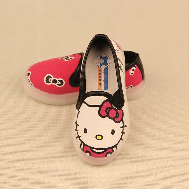 Детское Mickey Kitty обувь с светодиодный свет; детские носки; носки