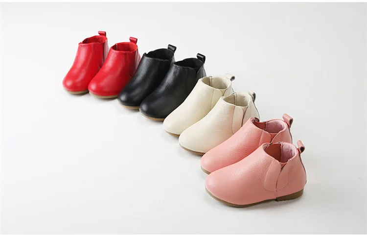 Новые модные детские ботинки из натуральной кожи модные короткие ботинки