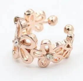 B rose gold Timlee E062,, новинка, симпатичные, в стиле панк, корона, цветок, стразы, сплав, клипсы, серьги, манжеты, модные ювелирные изделия, опт - Окраска металла: B rose gold