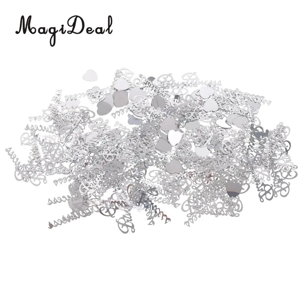 MagiDeal Lovely 1 Bag 15g Glitter PRINCESS Heart Confetti Foil Craft for Girls Birthday Hen Night Party Decor Gold/Silver/Purple