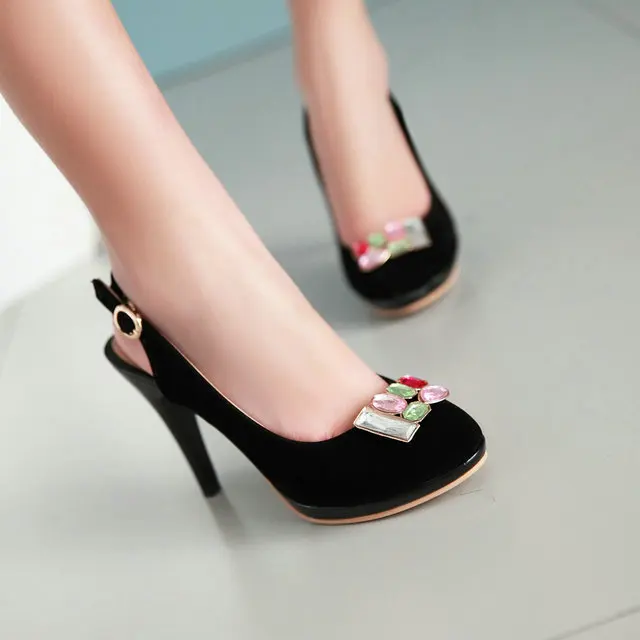 

2015 fashion and simple high-heel women pump Rhinestone sandals sexy women party shoes