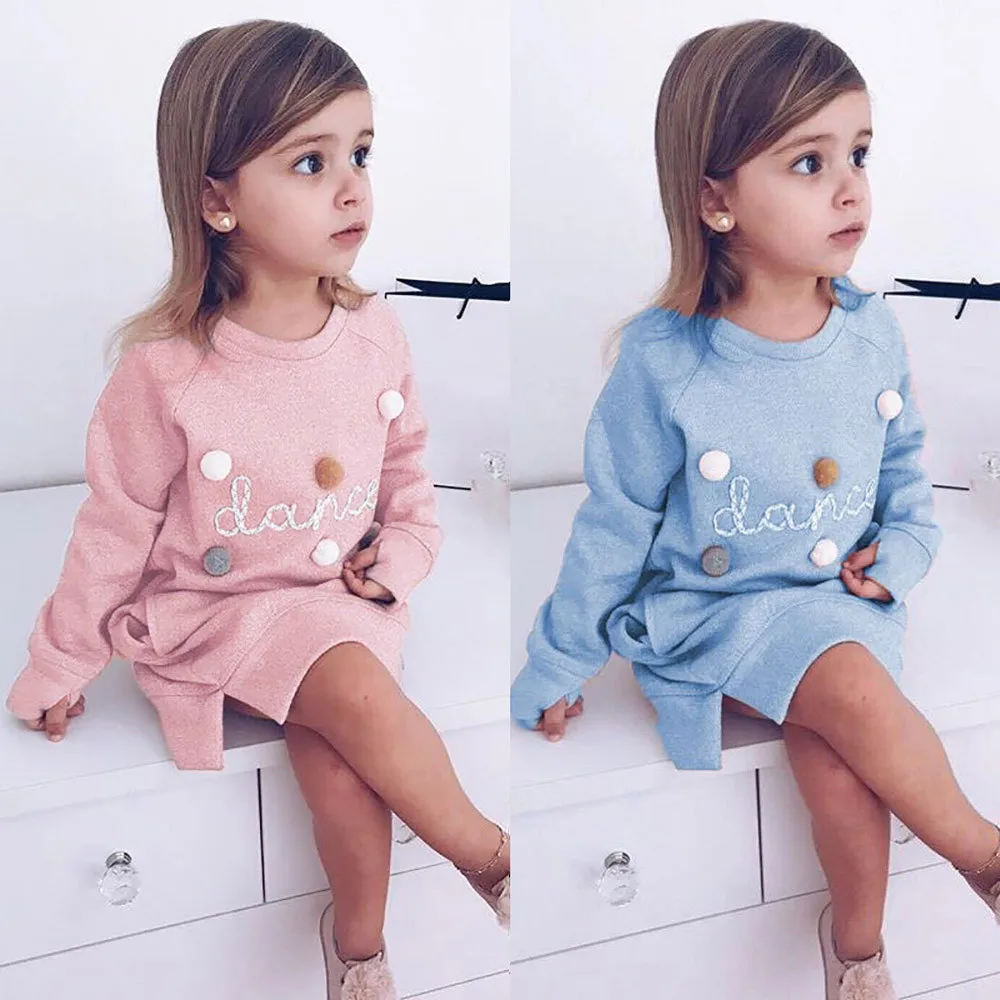 

2019 Brand New Children's Clothing Toddler Kids Baby Girl Letter Pullover Sweatshirt Clothes Outfits High Quality Kid Clothes