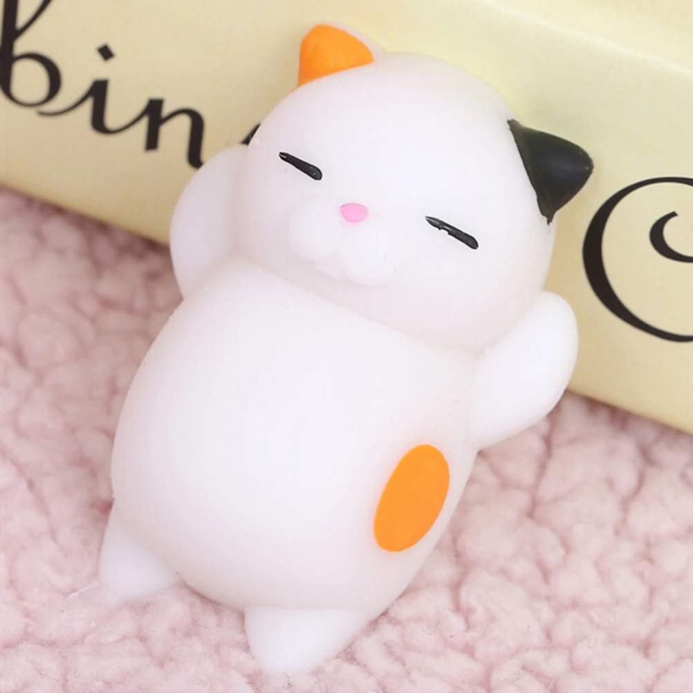 1pcs Cute Finger Toys Squishy Mini Kawaii Squeeze Stretchy Animal Healing Stress White Cat Animals Anti