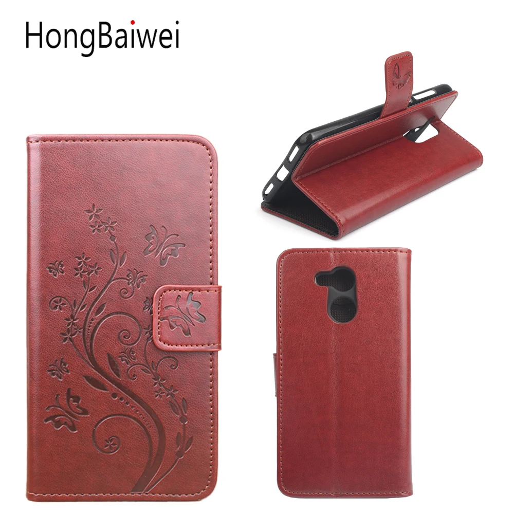 

HongBaiwei for 5.2 inch Huawei Honor 6C Pro Cover Wallet Style Fashion Embossed Flip Leather Cover Case for Huawei Honor V9 Play