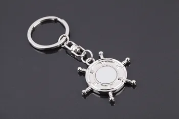 

FREE SHIPPING by FEDEX 100pcs/lot 2015 New Metal Zinc Alloy Rudder Shaped Keychains Novelty Keyrings for Man