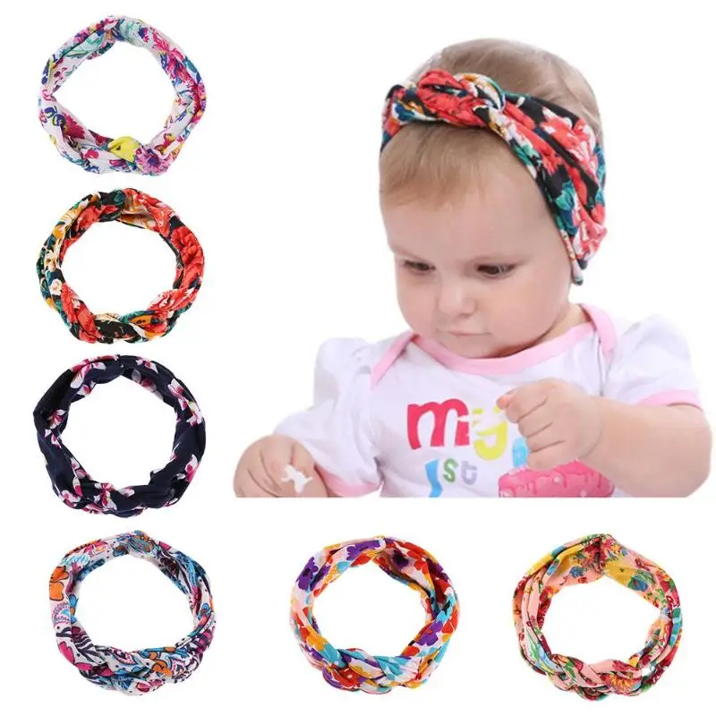 New Colorful Boho Newborn Toddler Head Wraps Headband Ribbon Elastic