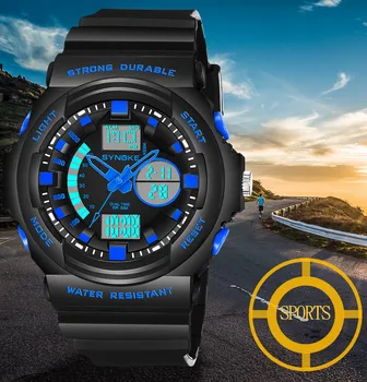 

SYNOKE Fashion Casual Brand Men Watch Multi-Function 50M Waterproof Mens Clock LED Digital Double Action Watches relogio digital