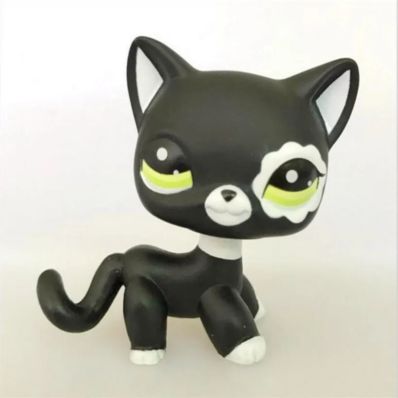 Kawaii Pet Shop PVC Anime Animal Black Short Hair Cat Kitty 33 Doll Action Figure Kids