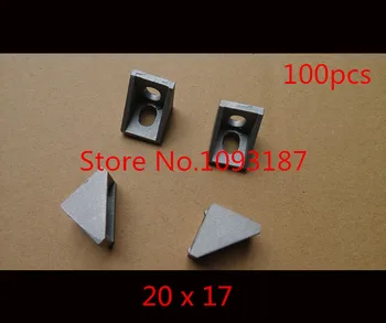 

100PCS/LOT 2020 Profile Aluminum Corner Fitting Angle 20 x 17 Decorative Brackets Aluminum Profile Accessories L Connector