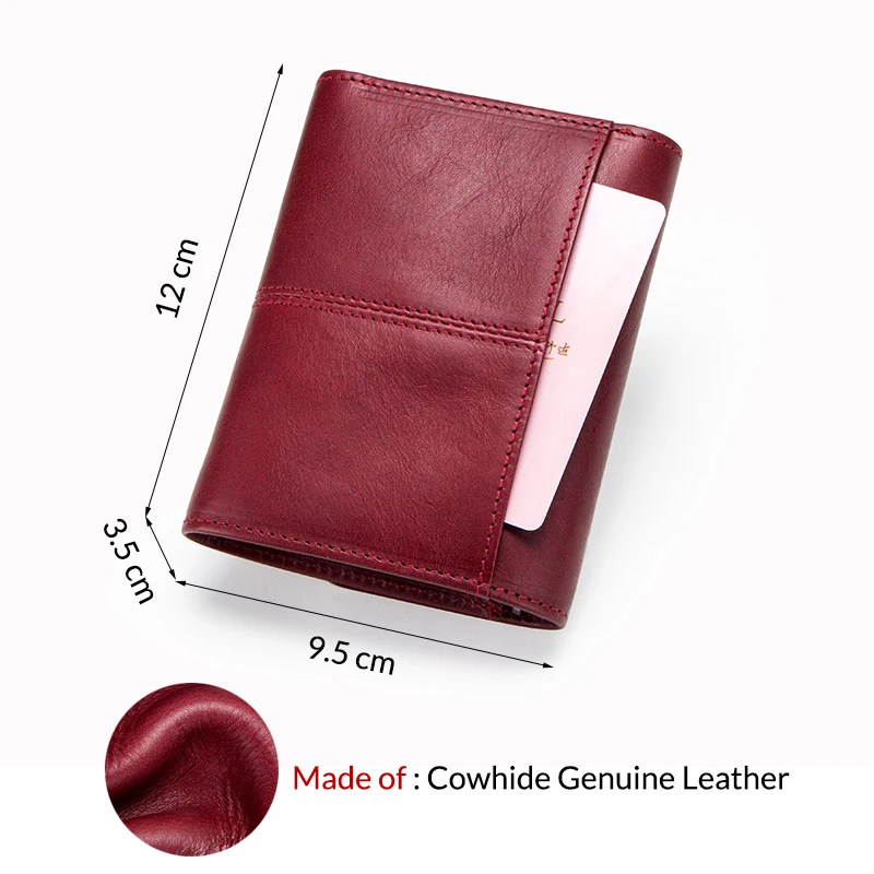 Contact's Fashion Coin Purse Zipper Wallet Genuine Leather Women Wallets Small Money Bag for Ladies Short Billfold Card Holder