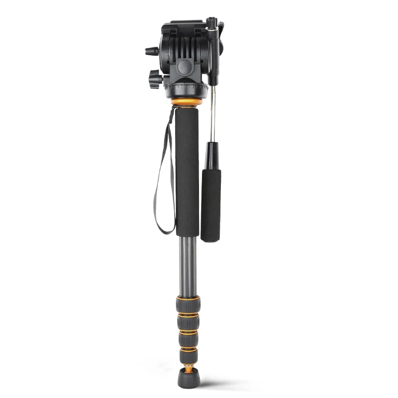 

QZSD Q188C Carbon Fiber Monopod 5-sections 560mm-1640mm Load 8KG with Pan Pan Tilt Head Quick Release Plate for Canon Nikon Sony