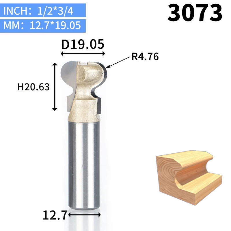 HUHAO 1 шт. 1/" хвостовик фрезы для дерева Двойной Палец Бит Деревообрабатывающие инструменты две флейты Концевая фреза для резки древесины - Длина режущей кромки: 3073