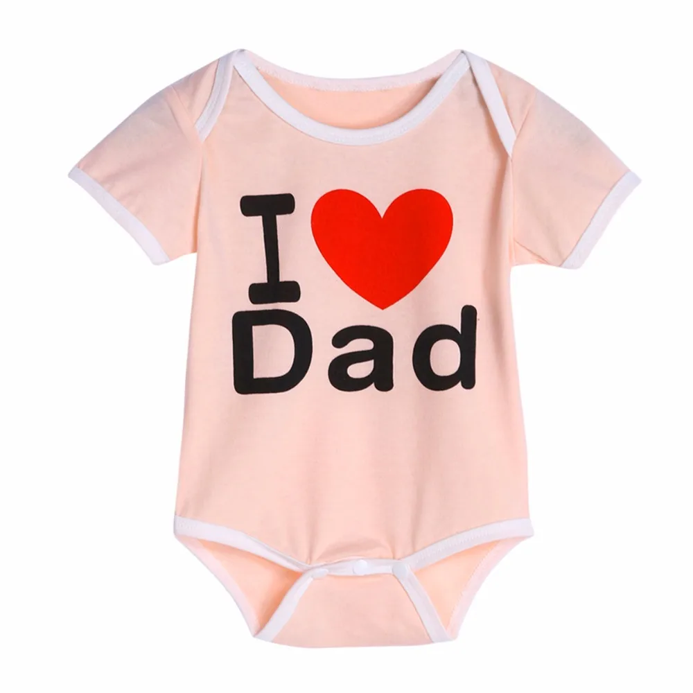 

Puseky Toddler Infant Newborn Baby Boys Girl Unisex Bodysuit Short Sleeve Jumpsuit Outfits Casual Clothes I Love Mom Dad 0-18M