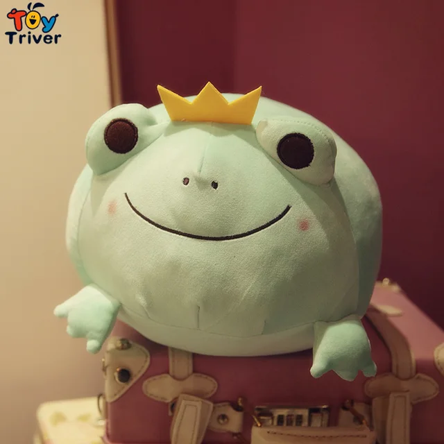Kawaii Crown Frog Plush Toy Stuffed Frog Prince Animal Frogs Pillow