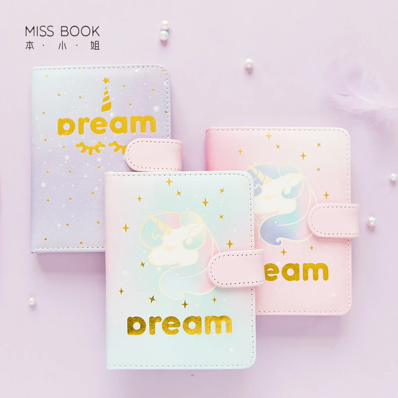 

MISS BOOK Unicorn Thick PU Plan Notebook A6 Cute Notebook Gradient 1PCS