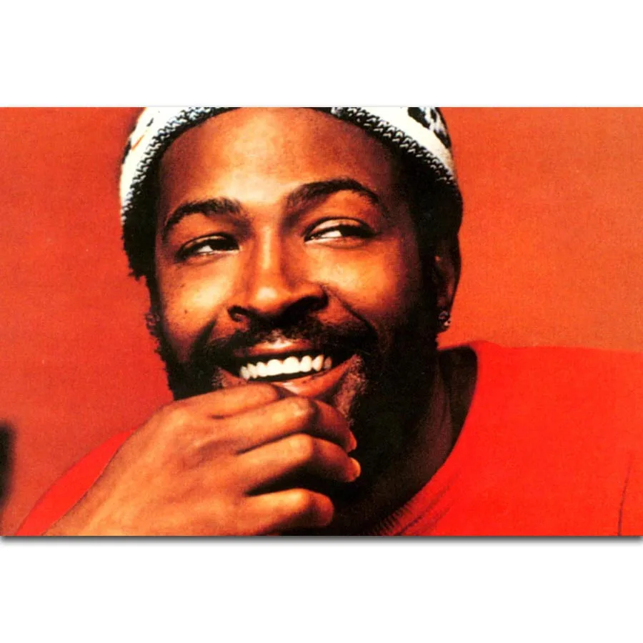 FX388 Marvin Gaye Classic Soul Pop Music Star Benifit Show Music Cover Custom Poster Art Silk Canvas Home Room Wall Print Decor