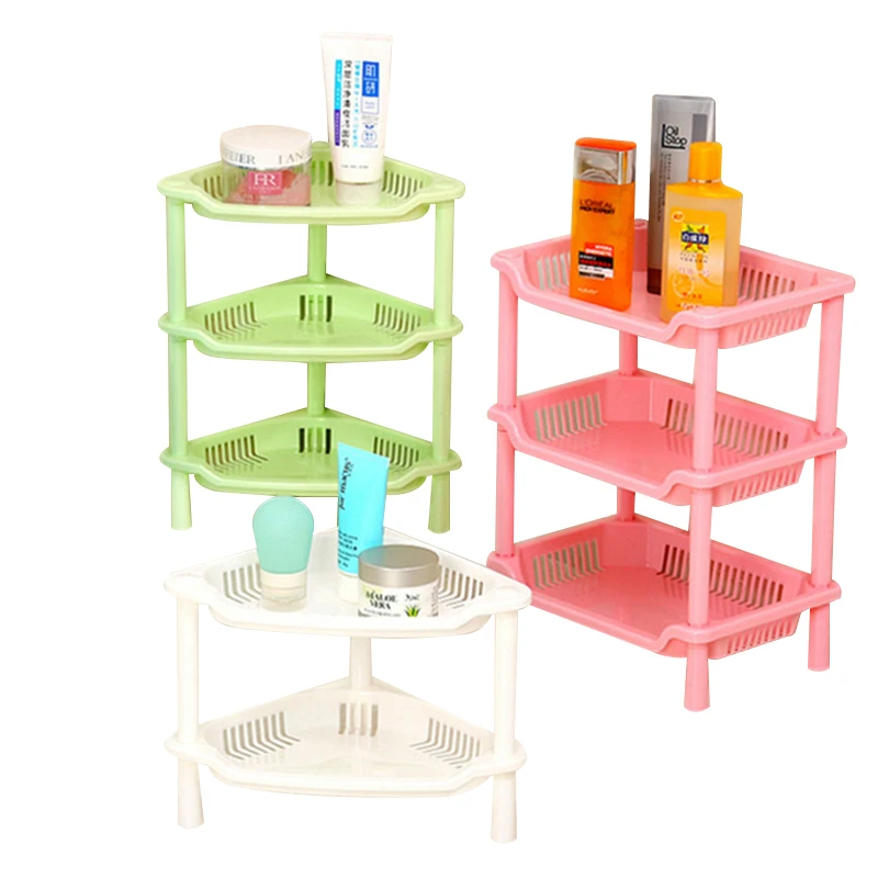 جديد الأزياء الرف المطبخ تخزين انفصال ثلاثة طبقة مجلة رف الحمام رف دش PP رف الطابق نوع رفوف الحمام