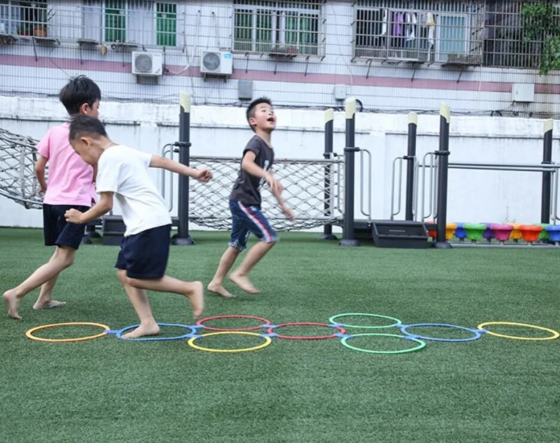 Детские ощущения пластиковые прыжки круг решетки игры спортивные прыжки на открытом воздухе родитель-ребенок игры прыжки игрушки
