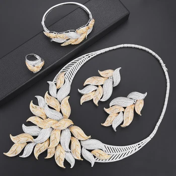 

SisCathy 2019 Jewelry Finding Luxury Big Statement African Necklace/Earring/Bracelet/Ring For Women Wedding Bridal Jewelry Sets