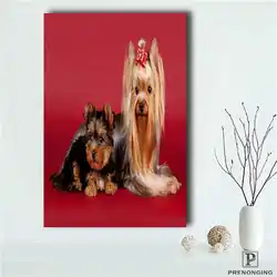 На заказ Yorkshire_Terrier_kurz (1) плакат печать ткань настенный плакат печать шелковая ткань декор комнаты плакат #181018-4-119