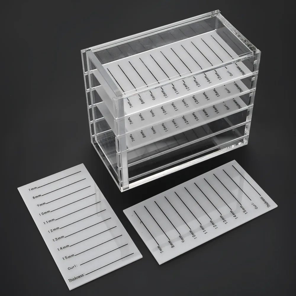 

5 Layers Eyelash Glue Storage Box Lash Lift Display Organizer Case Graft False Eyelash Extension Pallet Holder Transparent Box