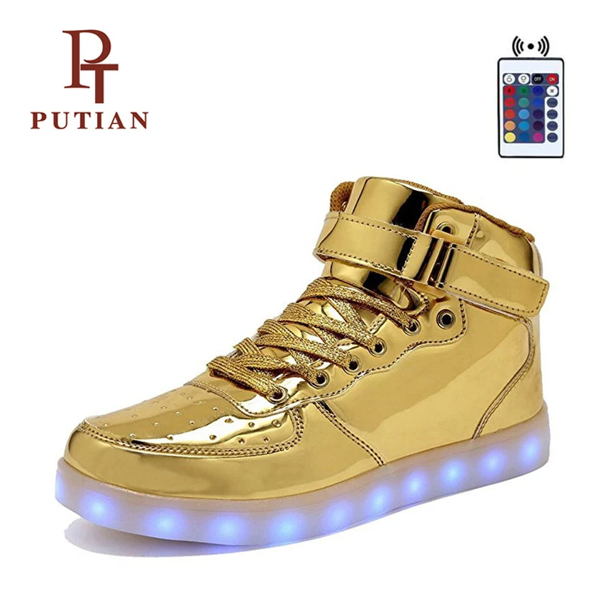 

PU TIAN Children Led Sneakers Colorful Led Lights Kids Shoes Boy/Girls Usb Charging Luminous Lighted Sneakers Size 25-37