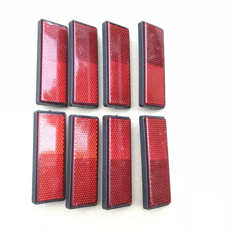 8XRectangle Red Reflectors Side Rear/Tail/Signal Reflective Effect Parts 87*32*10mm RV Campervan Motorhome Bus Trucks Screwed