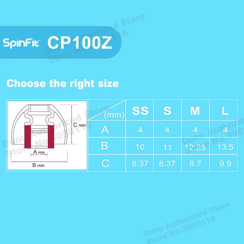 DUNU SpinFit CP100Z силиконовые ушные вкладыши запатентованные на 360 градусов ушные наконечники для настоящих беспроводных наушников