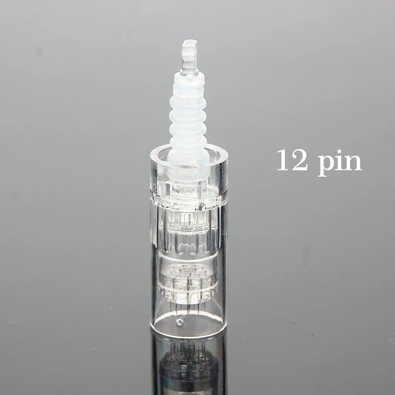 

12 pin White Tattoo Needles Replacement Head Tattoo Tip Replacement 10/20/50pcs Bayonet Electric Derma Pen Needles