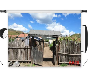 

LB Polyester & Vinyl Country Gate Wooden Fence Custom Decoration Studio Backdrop Photography Photo Props Photographic Background
