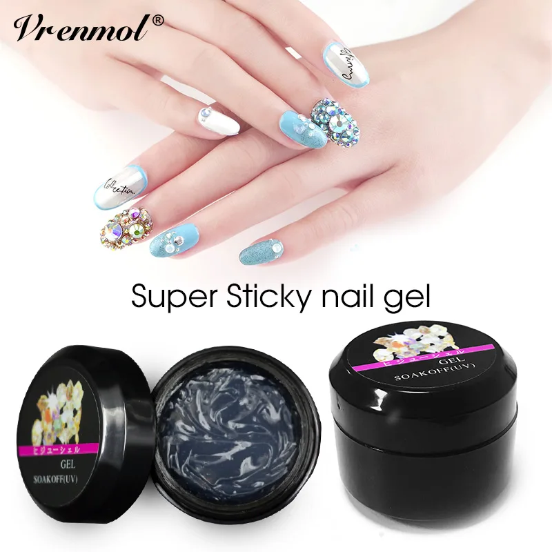 Ellwings 1Pcs Super Sticky Nail Gel Long lasting Rhinestone Gel Nail