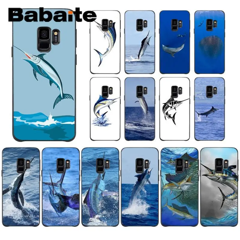 Чехол для телефона Babaite blue marlin fish jumping черный чехол из ТПУ Samsung Galaxy s10 s10plus s9 s8 plus s7