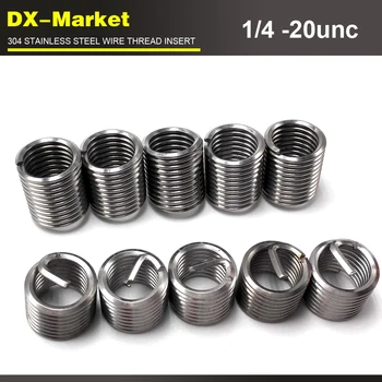 

1/4-20unc x2D , 100pcs , 304 stainless steel 1/4 unc thread inserts , sus304 wire thread repair fasteners