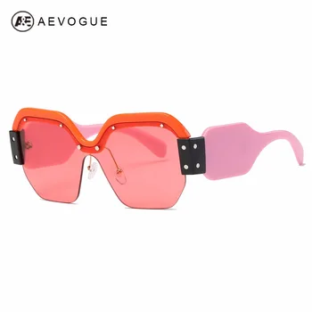 

AEVOGUE Sunglasses Women Luxury Square Big Frame Fashion Brand Designer Men Polygon Integrated Sun Glasses UV400 AE0575