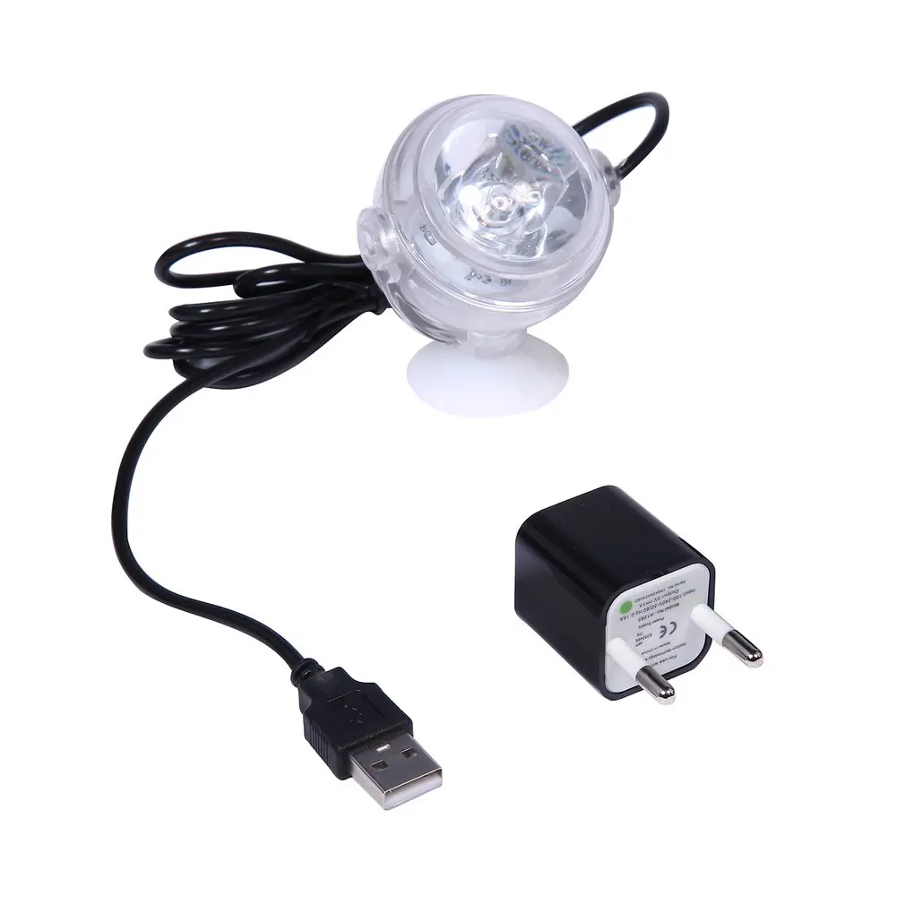 

LED Fish Tank Spotlight 1W US/EU Plug Aquarium Fish Tank Submersible LED Spotlight Lighting Underwater Lamp Drop Shipping
