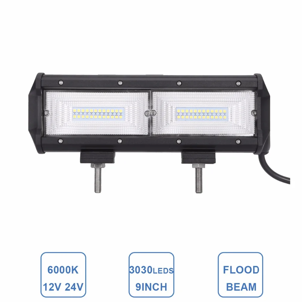 Offroad Flood 9Inch LED Work Light Car Truck Night Driving Lamp SUV