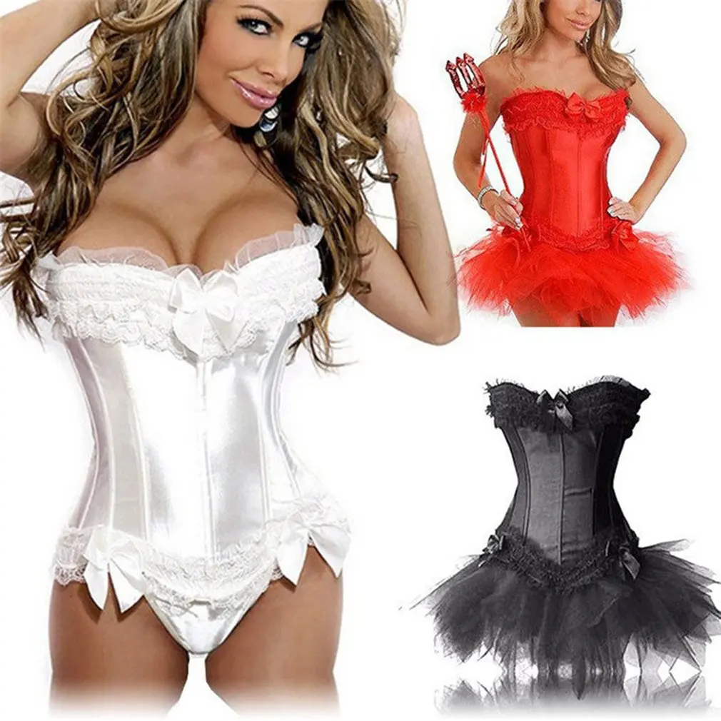 

Slimming Halloween Christmas Hot Lace Steampunk Corset Dress Floral Bustier Dress