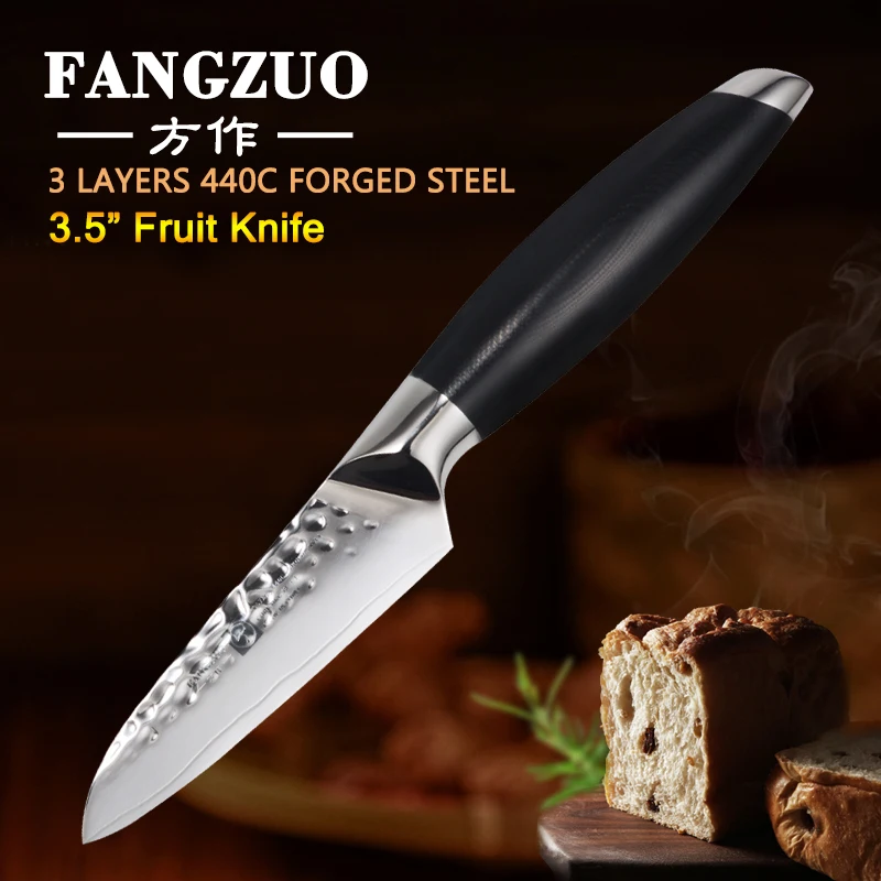 

FANGZUO 440C Stainless Steel 3.5 Inch Paring Kitchen Knife Cooking Kitchen Tools Lasting Sharp with Excellent 3.5" Fruit Knife