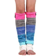 Женские зимние сапоги; длинные вязаные носки на Рождество и год; Теплые Зимние гетры для девочек; гетры с пуговицами; длинные носки