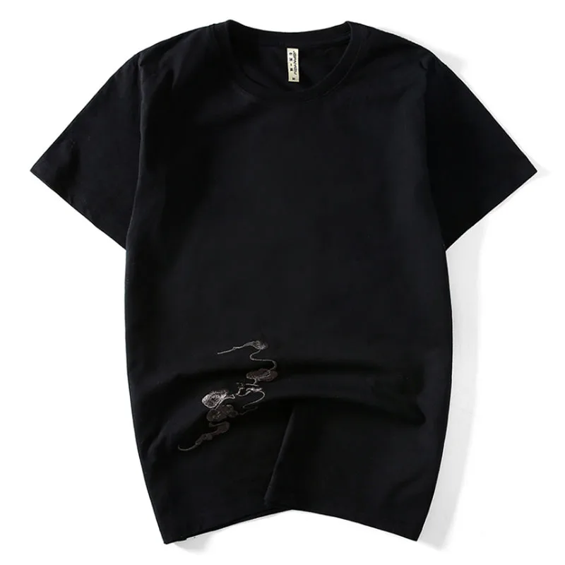 

Running T-shirt Summer Printing Round Neck Short-Sleeved Cotton Fitness Exercise Chinese Style Loose Type Suitable For Men