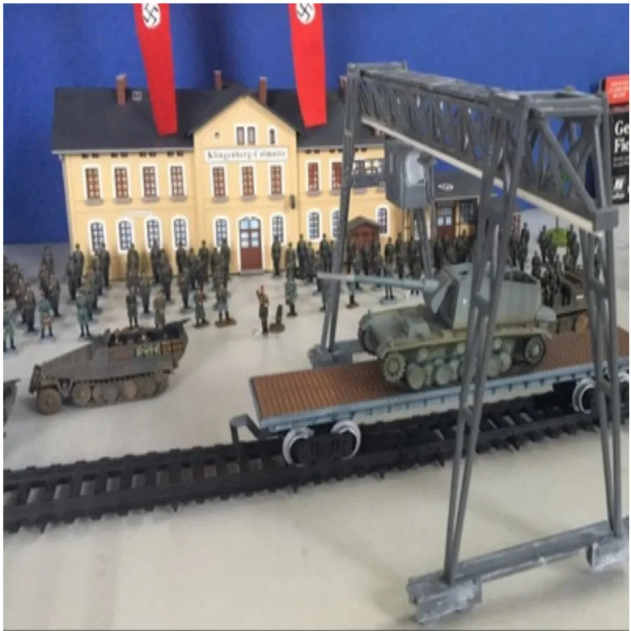 

1:87 HO scale Train model DIY crane driving sand table with building for architecture building kits toy