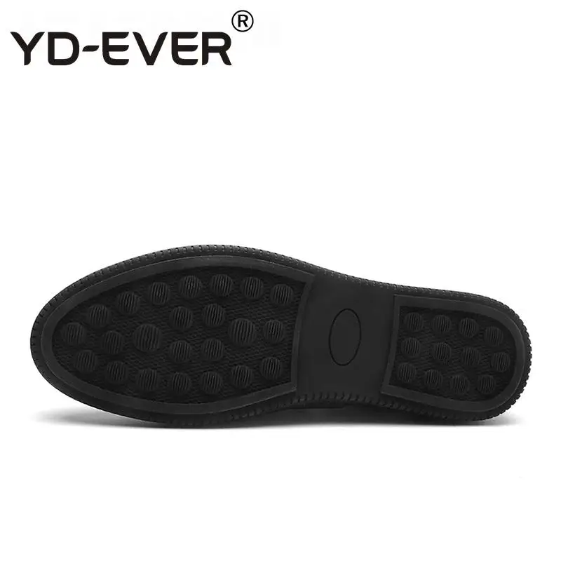 YD-EVER новые сапоги до колена без застёжки, на Повседневное мужские лоферы; сезон весна-осень; мужские мокасины обувь кожаные мужские туфли на плоской подошве; модные
