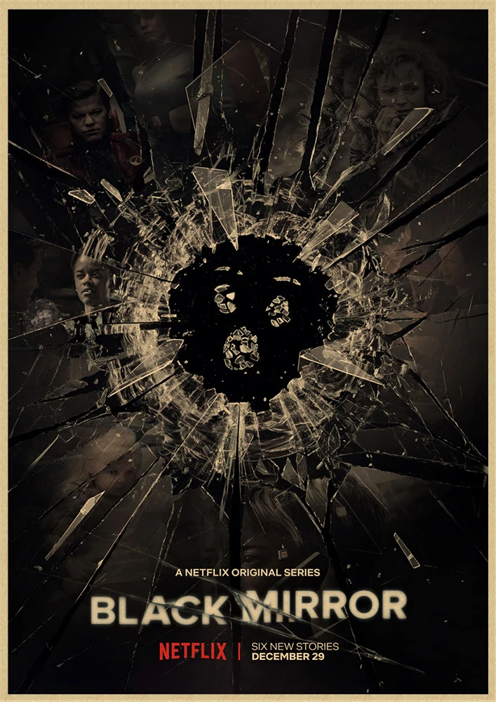 Classic Movie Black Mirror Vintage Kraft Paper Poster Good Quality Painting Retro Poster For Home Bar Wall Deco - Цвет: Оранжевый